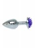 Plug jewellery silver plug rose- purple